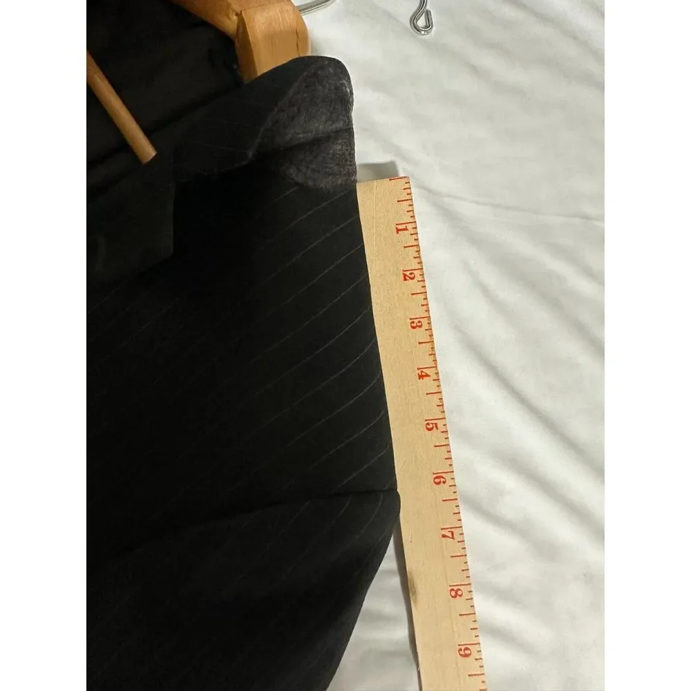 Brooks‎ Brothers 346 Blazer Men 41 Gray Pin Striped Black Sport Jacket Wool